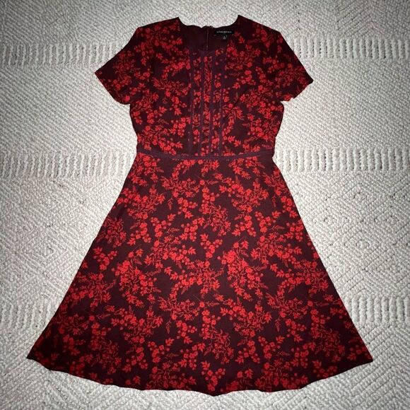 Banana Republic Factory Red Floral Dress - Sz 4 - Picture 8 of 13